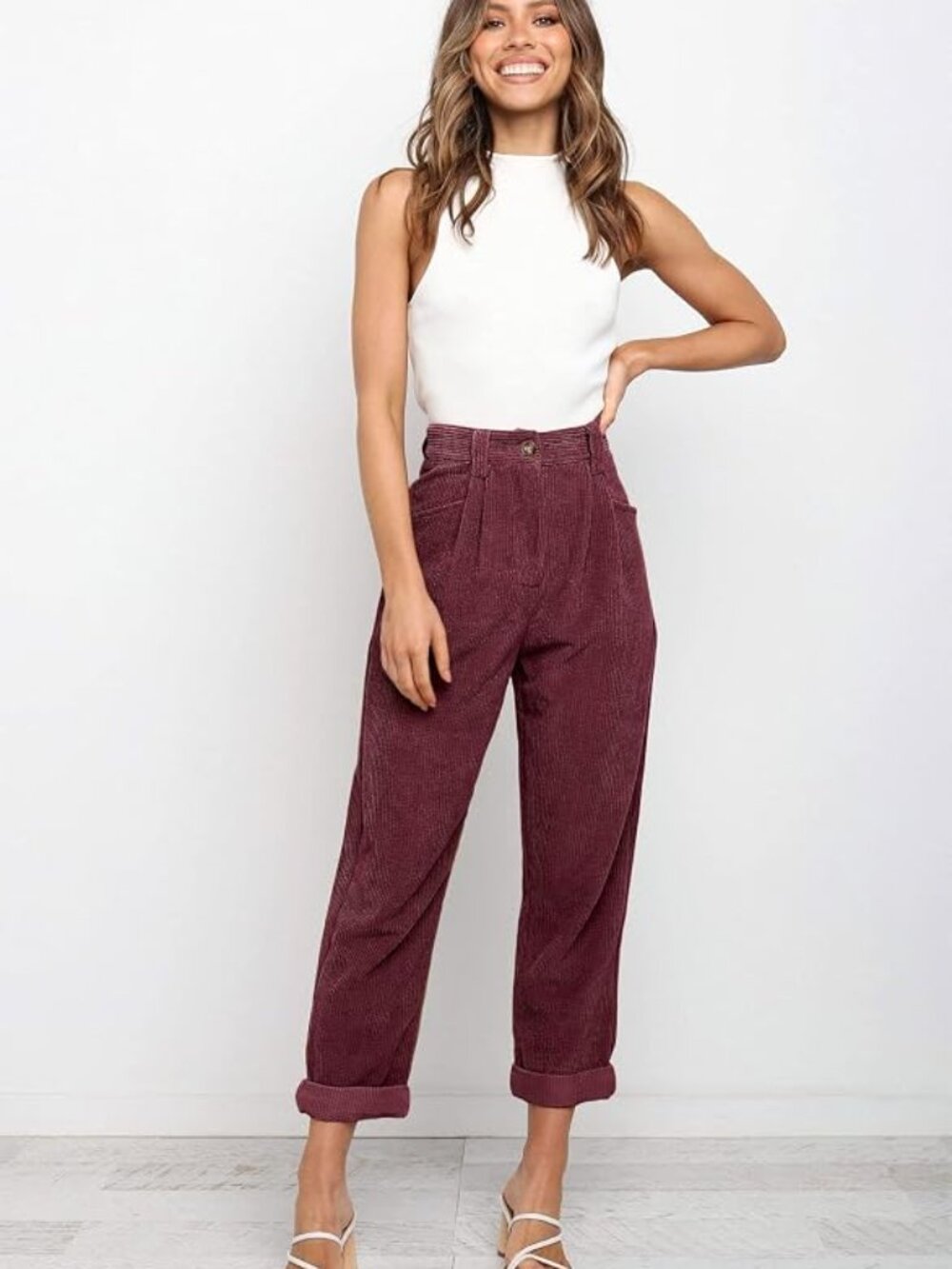 Corduroy high waisted pants